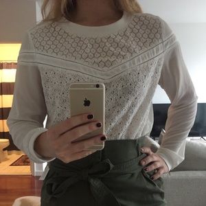 Piperlime Sheer Lace Blouse